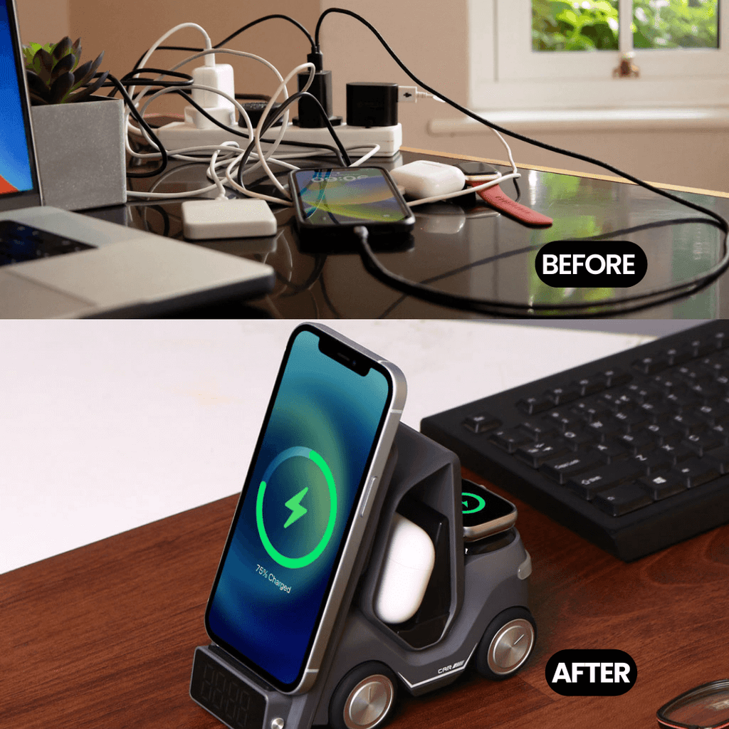 Rarecostore Cruiser - 3 in 1 Wireless Charger with Clock