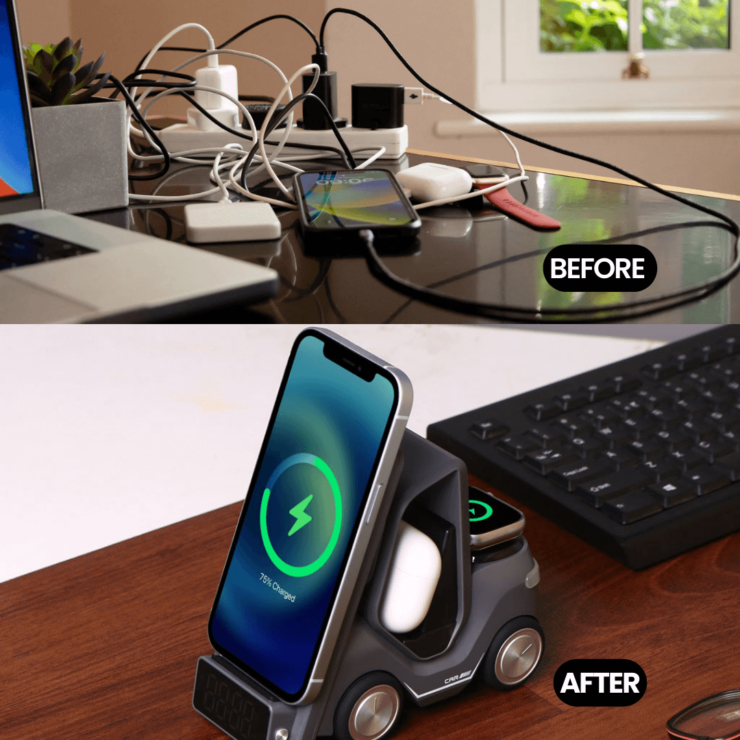 Rarecostore Cruiser - 3 in 1 Wireless Charger with Clock