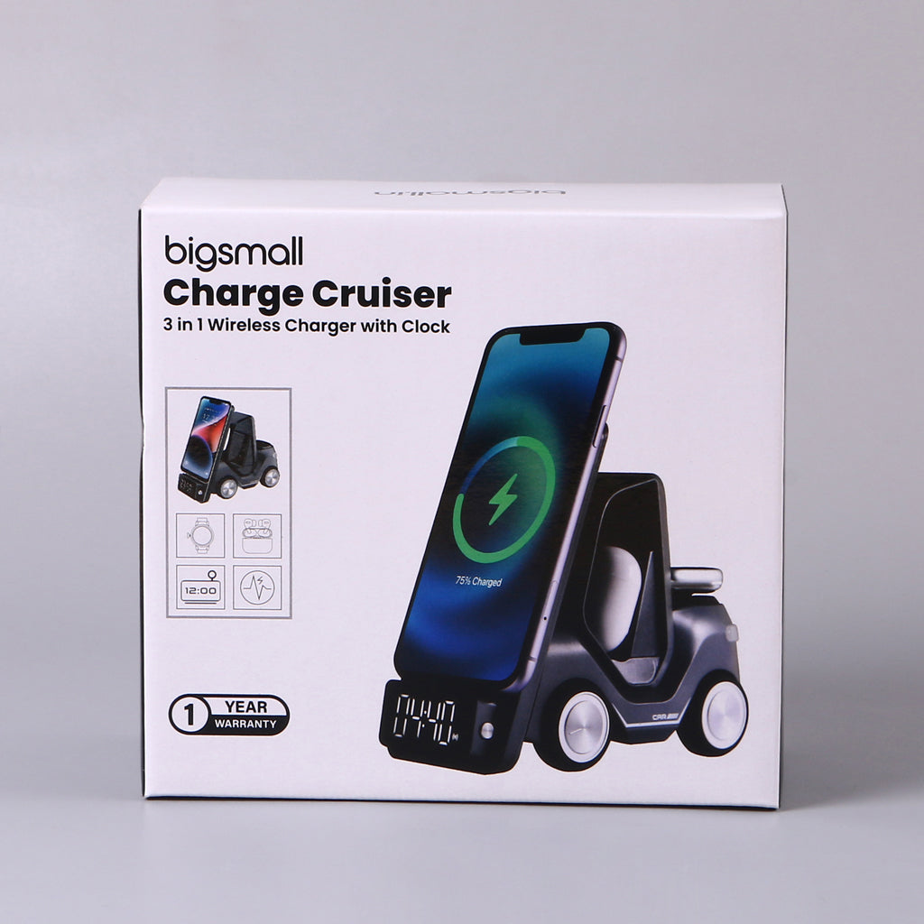 Rarecostore Cruiser - 3 in 1 Wireless Charger with Clock