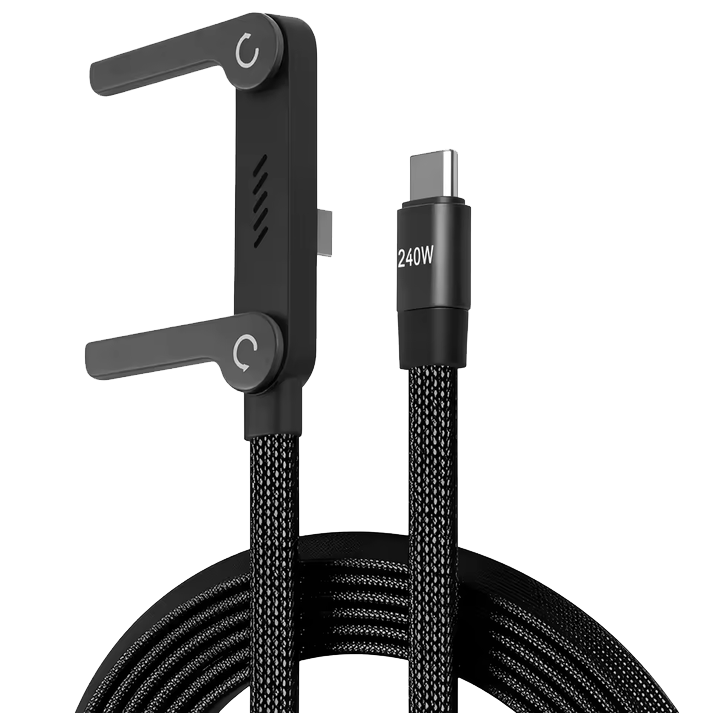 2-in-1 Invisible Charger Cable with Stand - 240W Fast Charging by RareCo™